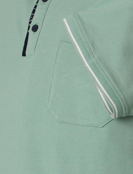 groene polo met zwarte omlijning Casa Moda korte mouw - Image 4
