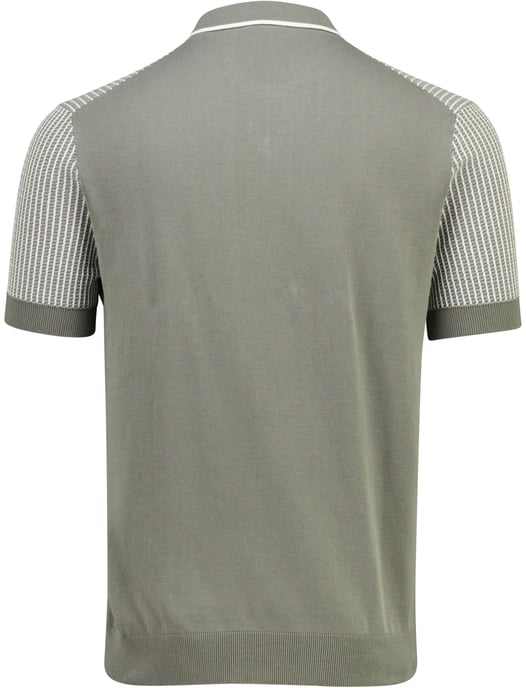 Poloshirt Blue Industry geprint met rits korte mouw groen - Image 3