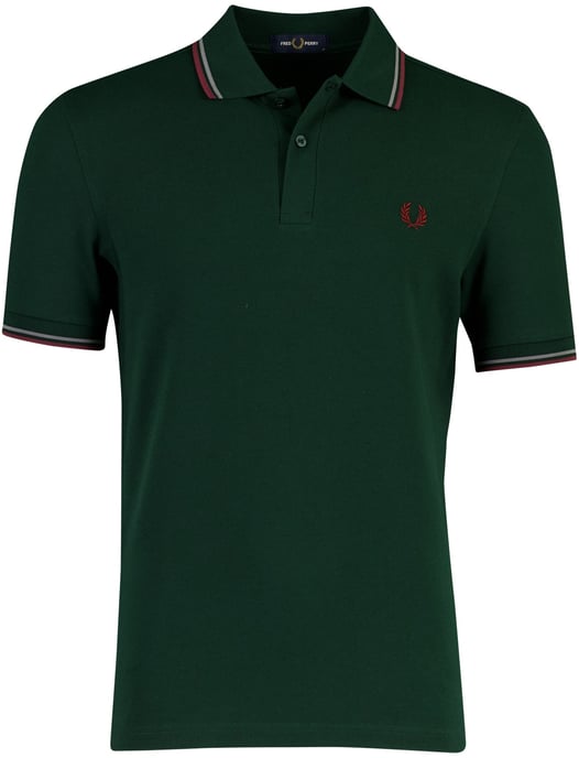 Poloshirt Fred Perry donkergroen korte mouw normale fit - Image 1