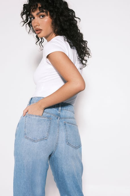 Basics High Waist Mom Jean - Image 4