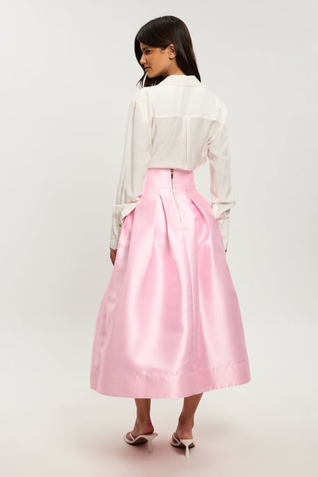 Petite Twill Woven Prom Maxi Skirt - Image 3