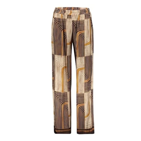 Geisha 61576-70 775 pants satin aop brown/sand - Image 2