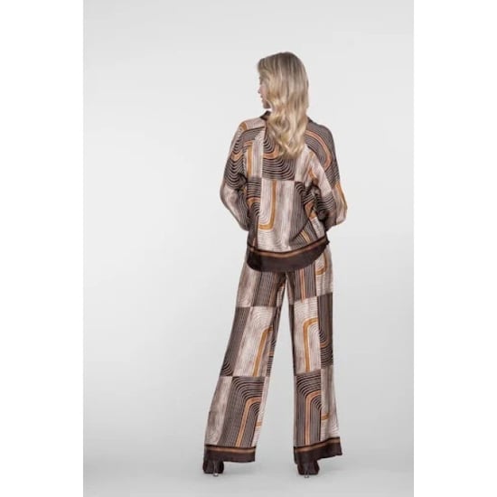 Geisha 61576-70 775 pants satin aop brown/sand - Image 3