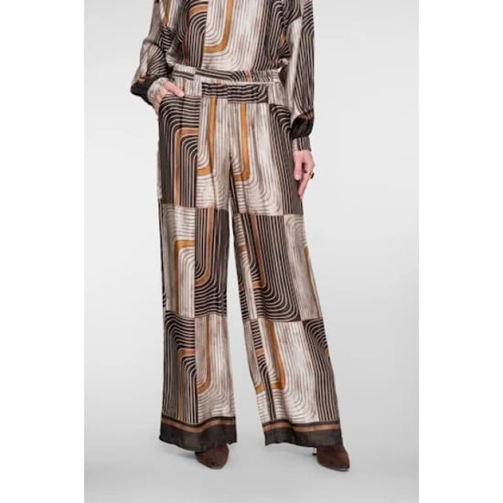 Geisha 61576-70 775 pants satin aop brown/sand - Image 6