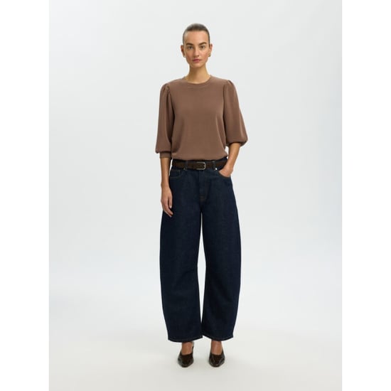 Selected Femme slwtenny 3/4 sweat top noos 16082379 chocolate chip - Image 3