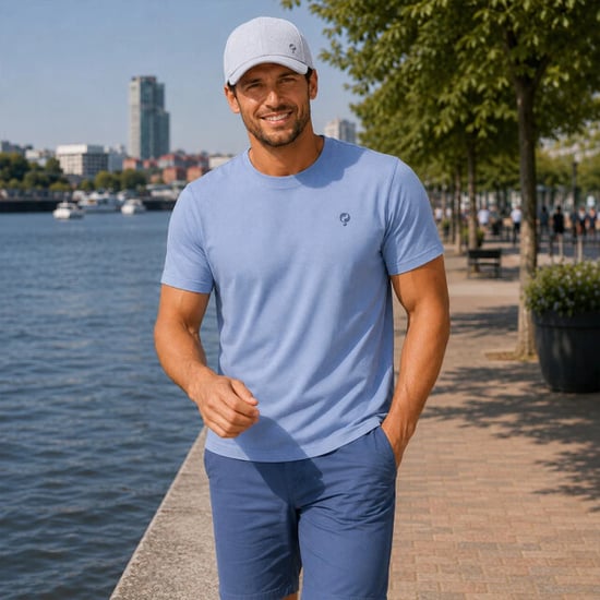 Q1905 T-shirt roden licht melange - Image 1