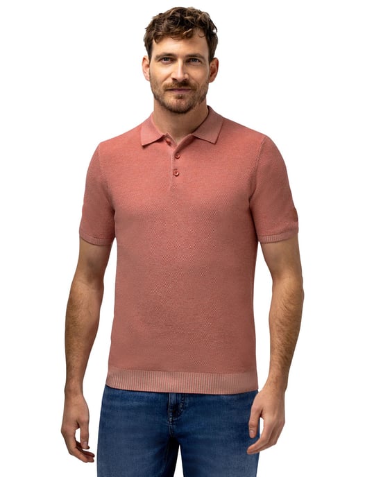 Korte mouw polo State of Art roze regular fit - Image 1