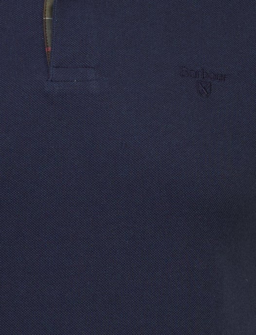 Donkerblauwe polo Barbour Tailored Fit pique - Image 3