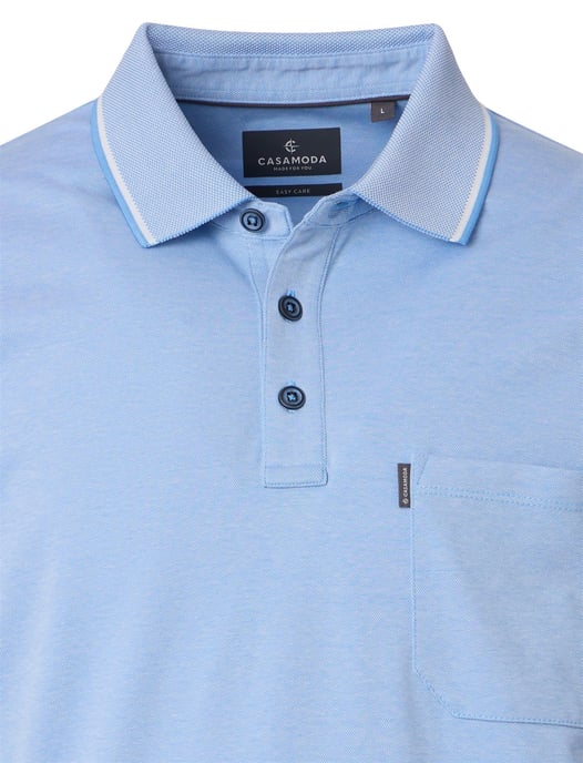 poloshirt korte mouw Casa Moda lichtblauw wijde fit - Image 3