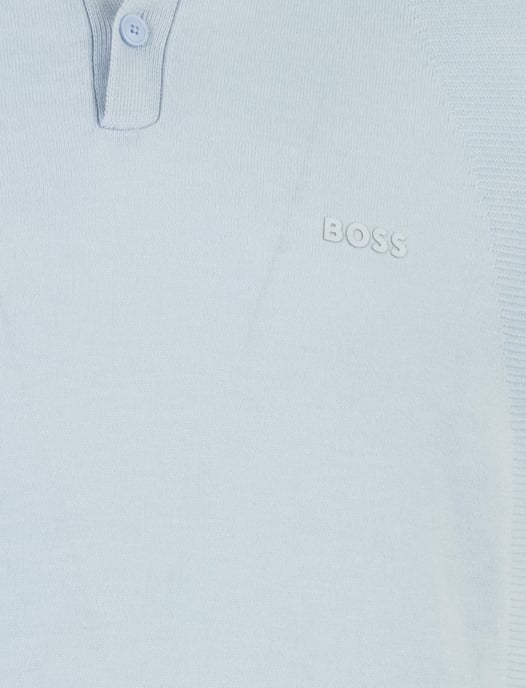 BOSS Green poloshirt lichtblauw gestructureerd - Image 3