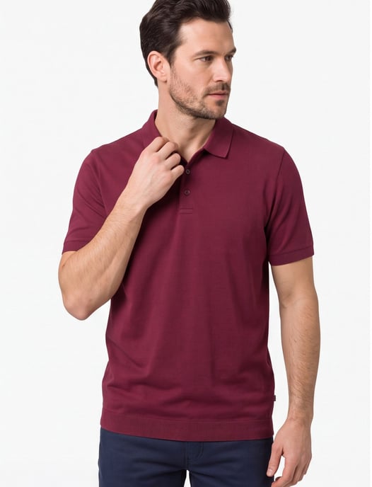Brax polo bordeaux normale fit 3 knopen - Image 2