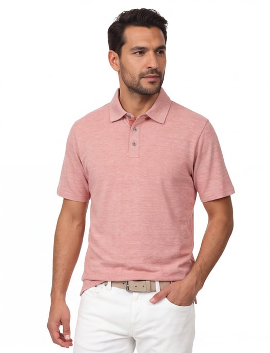 Casa Moda polo roze gemêleerd regular fit - Image 1
