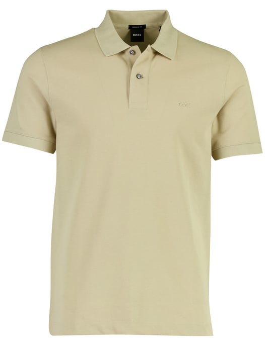 BOSS Black poloshirt beige katoen piqué - Image 1