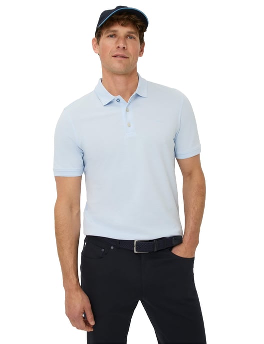 Poloshirt Brax lichtblauw korte mouw normale fit katoen - Image 1