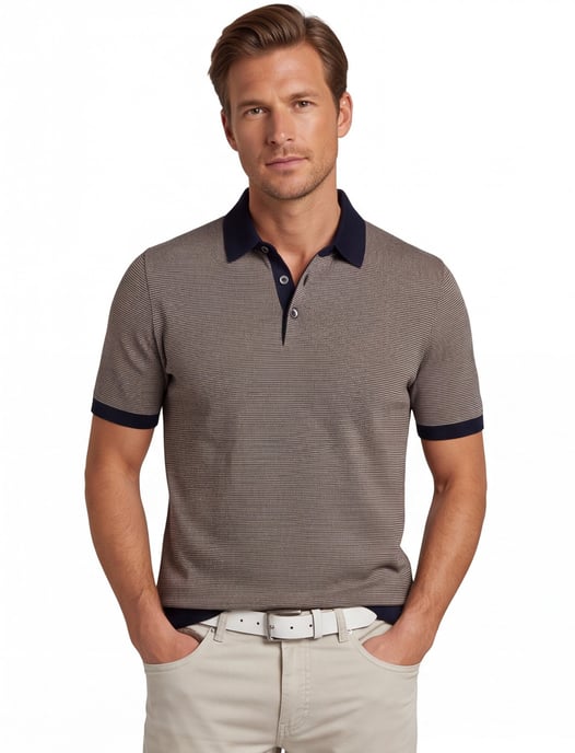 Bugatti poloshirt navy geprint 100% katoen - Image 1