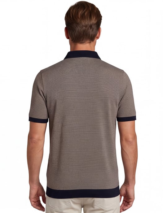 Bugatti poloshirt navy geprint 100% katoen - Image 2