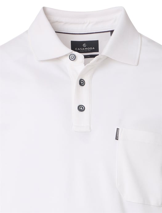 Casa moda poloshirt wit effen korte mouw - Image 3