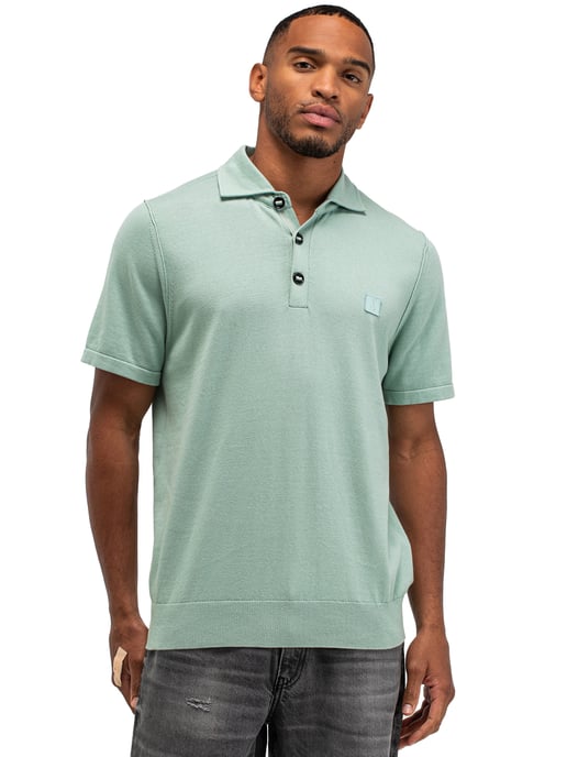 Korte mouw polo Butcher of Blue turquoise 3-knoops - Image 1