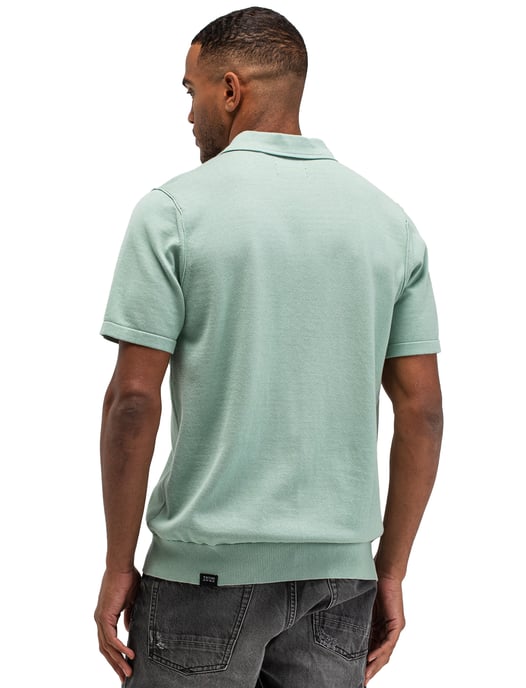 Korte mouw polo Butcher of Blue turquoise 3-knoops - Image 2
