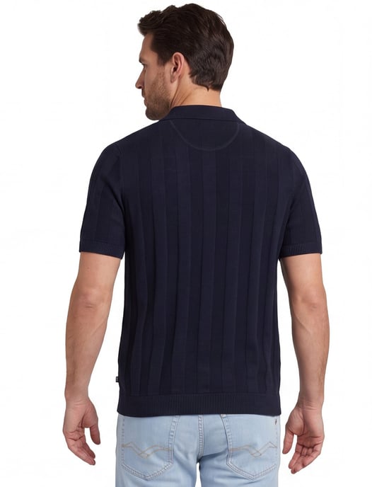 Brax poloshirt gestreept donkerblauw normale fit katoen - Image 2
