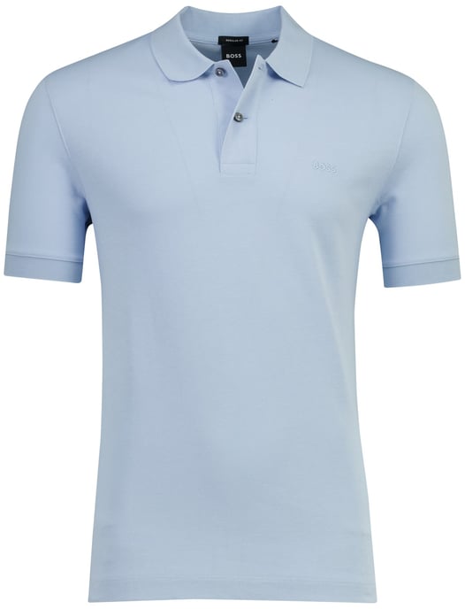 Lichtblauw pique poloshirt Boss Black Pallas korte mouwen - Image 1