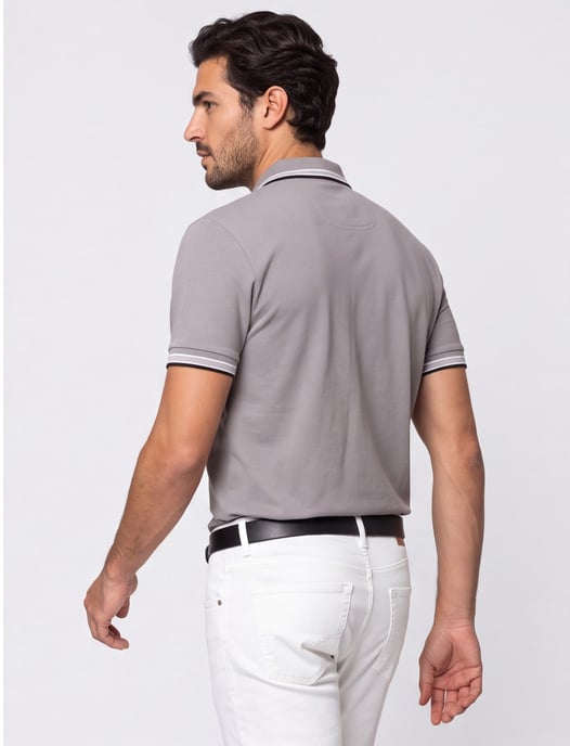 Polo Boss Green Paddy grijs poloshirt zwart logo - Image 2