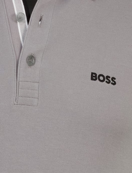 Polo Boss Green Paddy grijs poloshirt zwart logo - Image 3