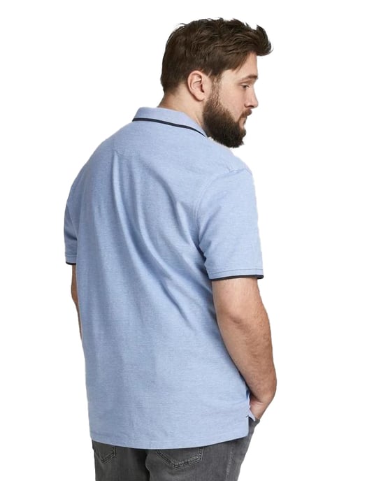 Jack & Jones polo Plus Size lichtblauw effen katoen wijde fit - Image 2