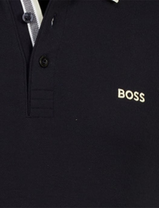 Polo Boss Green Paddy poloshirt zwart pique effen - Image 3