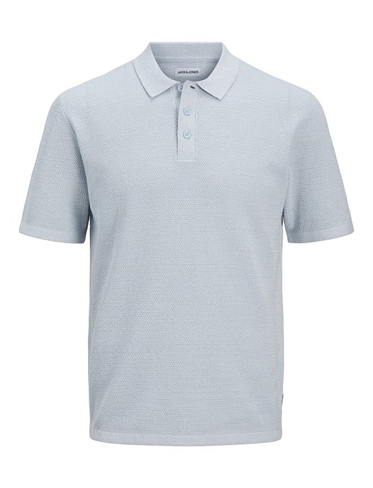 Lichtblauw poloshirt Jack & Jones Plus Size textuur - Image 1