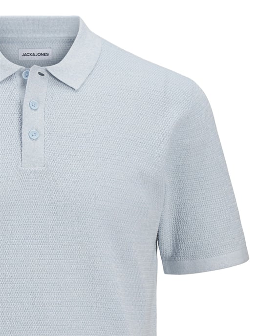 Lichtblauw poloshirt Jack & Jones Plus Size textuur - Image 2