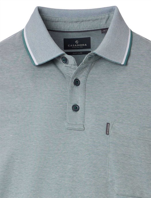 poloshirt korte mouw Casa Moda lichtblauw gemeleerd - Image 3