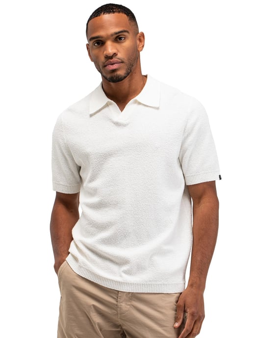 Polo wit Butcher of Blue teddystructuur v-hals - Image 1