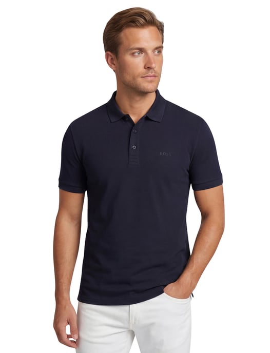 Boss Green poloshirt Paddy navy pique - Image 1