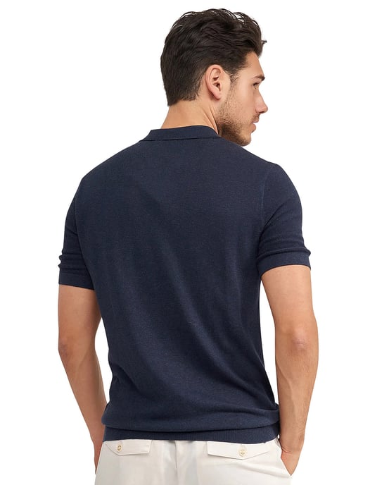 Polo korte mouw Blue Industry donkerblauw v-hals - Image 2
