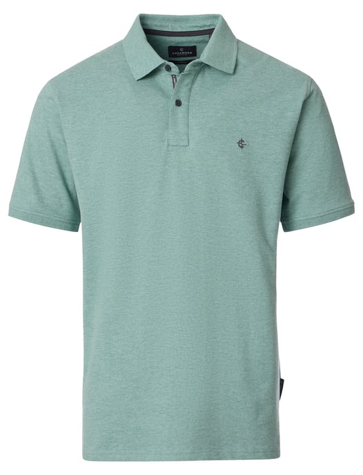 turquoise polo normale fit Casa Moda korte mouw 2-knoops - Image 1