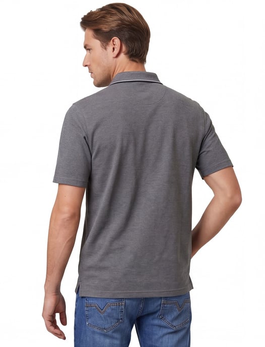 poloshirt korte mouw Casa Moda grijs wijde fit - Image 2