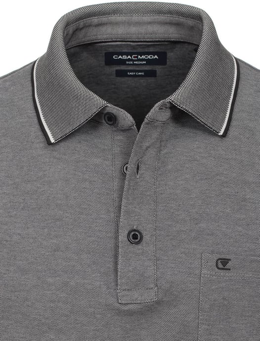 poloshirt korte mouw Casa Moda grijs wijde fit - Image 3