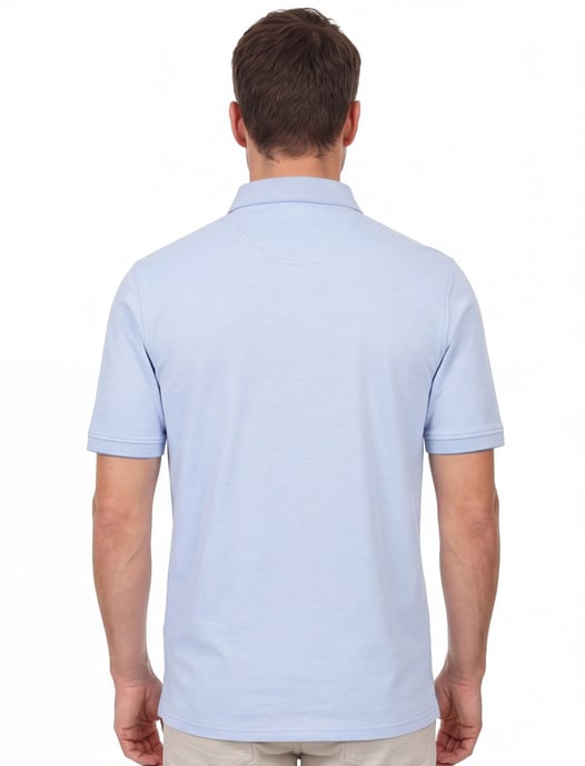Katoenen Casa Moda polo stretch effen lichtblauw wijde fit - Image 2
