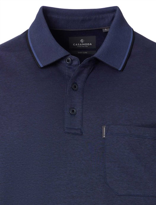 Casa Moda poloshirt navy borstzak - Image 3