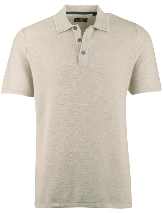 Poloshirt Casa Moda beige structuur 3 knoops - Image 1
