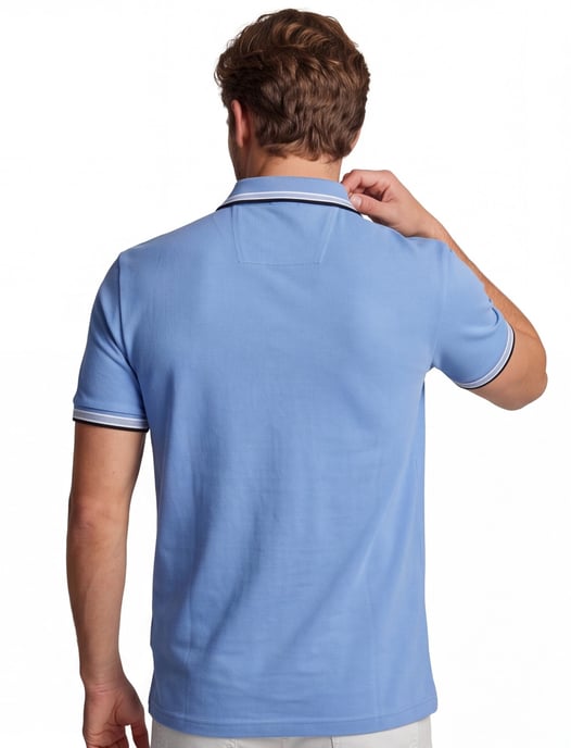 Poloshirt Boss Green Paddy blauw 3 knoops pique - Image 2