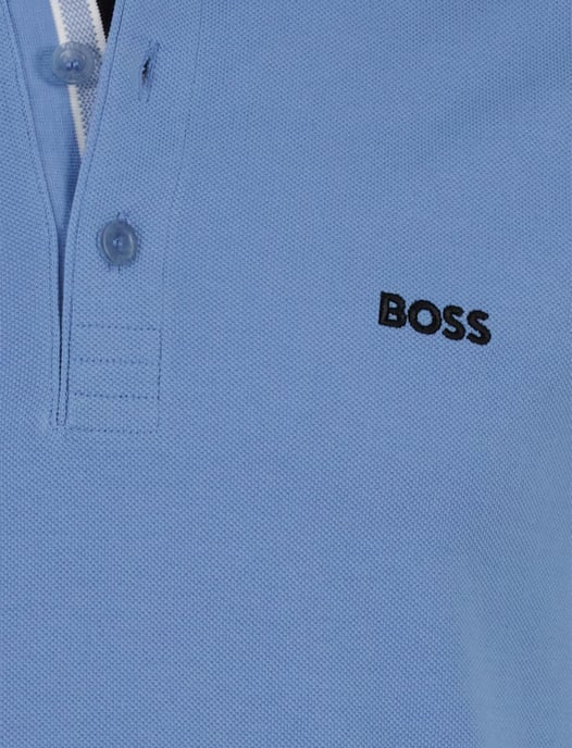 Poloshirt Boss Green Paddy blauw 3 knoops pique - Image 3