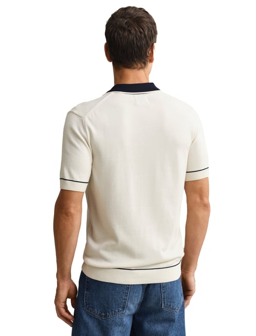 Gant poloshirt creme en navy korte mouw - Image 2
