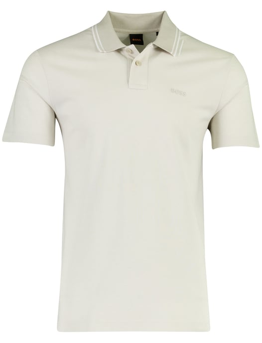 Creme poloshirt BOSS Orange Peoxford New kraagranden - Image 1
