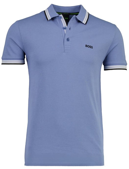 Korte mouw Paddy polo BOSS Green blauw 3-knoops - Image 1
