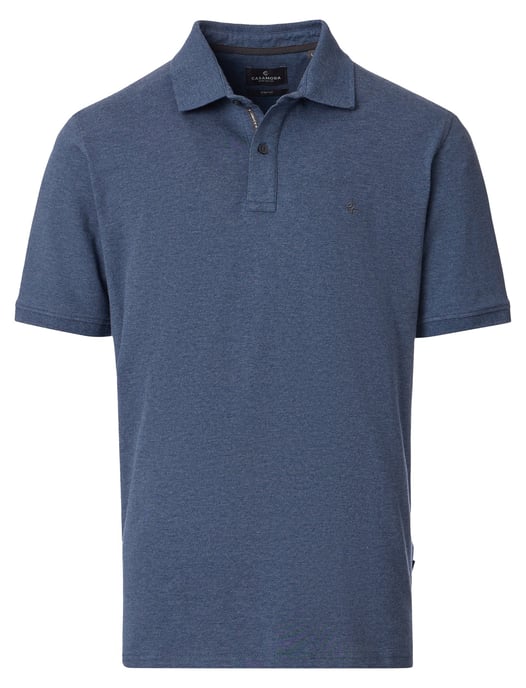 blauw polo normale fit Casa Moda korte mouw 2-knoops - Image 1