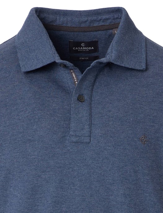 blauw polo normale fit Casa Moda korte mouw 2-knoops - Image 3