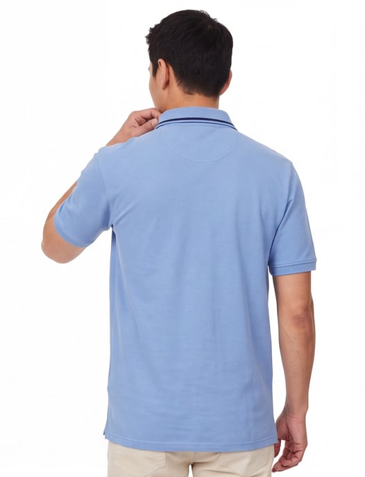 Casa Moda polo blauw katoen effen wijde fit - Image 2
