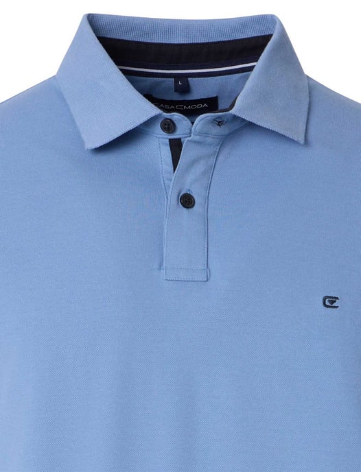 Casa Moda polo blauw katoen effen wijde fit - Image 3